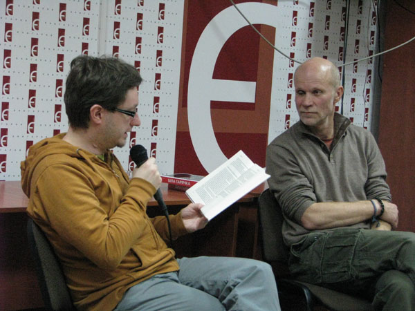 Autor przekładu „Białej Gorączki” na język ukraiński Ostap Slywyński i Jacek Hugo-Bader  (Fot. Julia Łokietko)