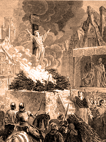 Patetyczny obraz spalenia Joanny d’Arc. Był to wyrok sądu biskupiego (Fot. pracownia4.wordpress.com)