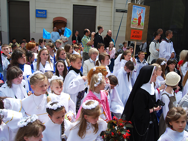 Podczas Kongresu Eucharystycznego we Lwowie, 2012 (Fot. Konstanty Czawaga)