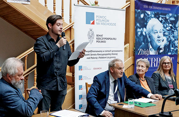 Herbertiada, 8 września 2018. Rafał Żebrowski (od lewej), Mariusz Olbromski, Emilia Chmielowa, Anna Nasiłowska (fot. Maria Basza)