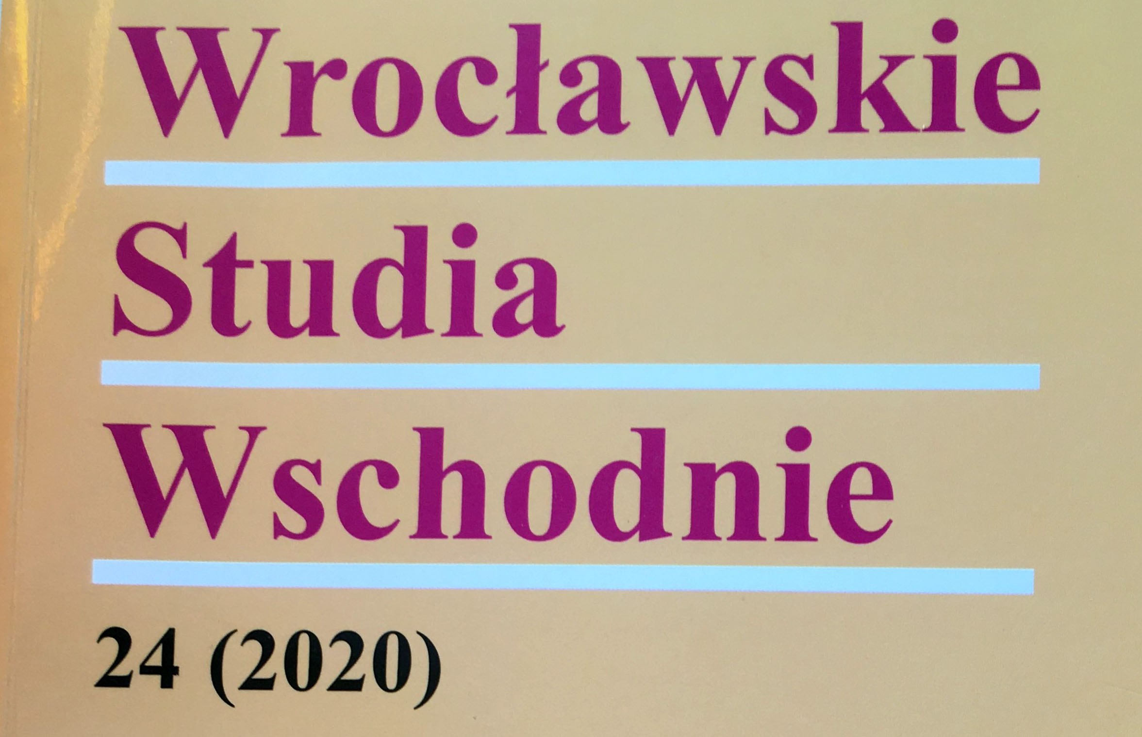 Wrocławskie Studia Wschodnie. Rocznik 2020