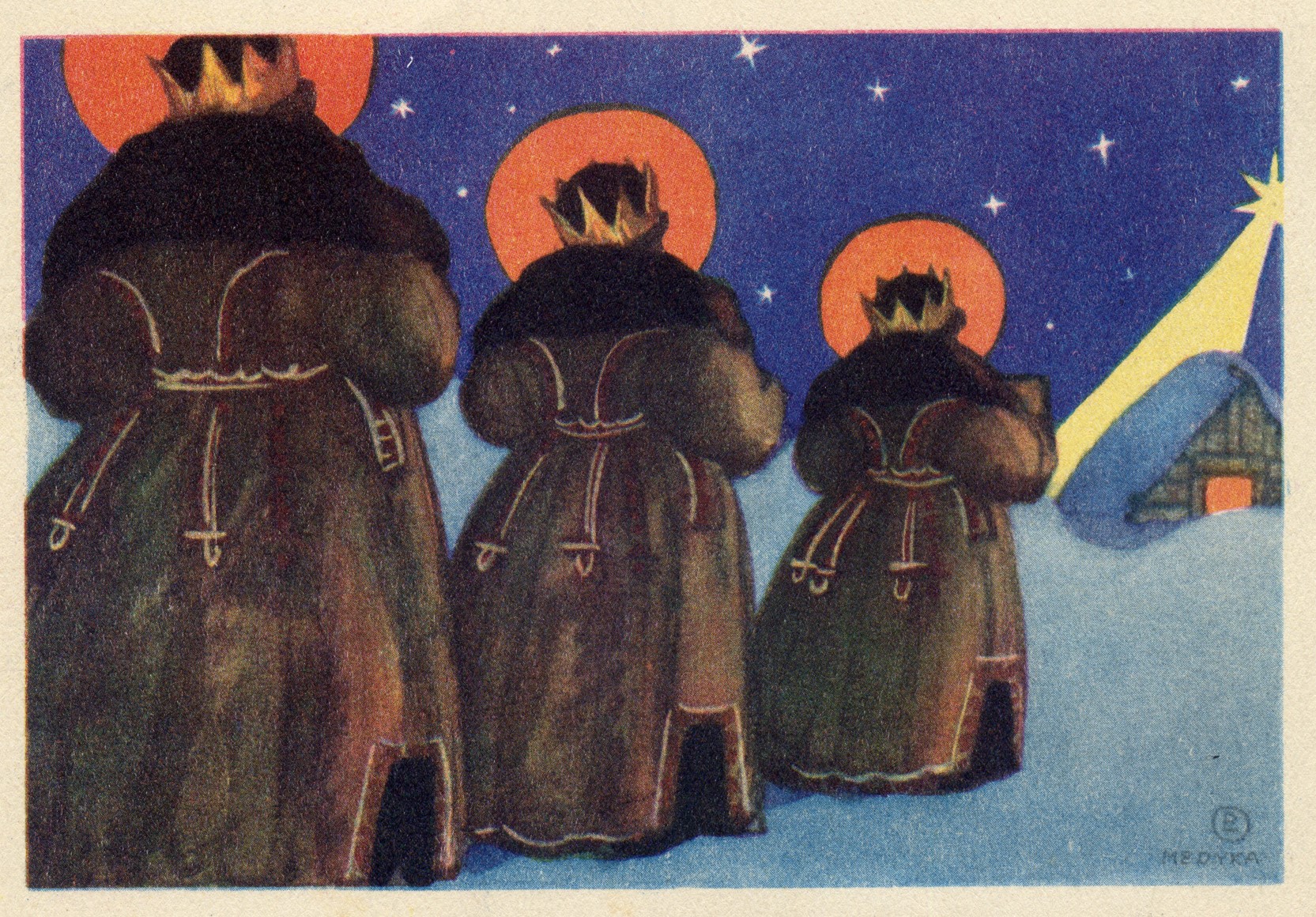 Kartki pocztowe na Boże Narodzenie autorstwa Leli Pawlikowskiej