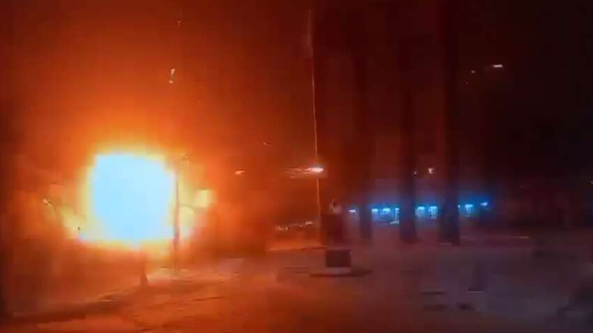 Rosyjski dron spadł na plac zabaw w centrum Lwowa